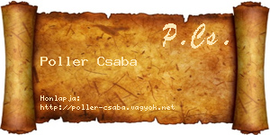 Poller Csaba névjegykártya